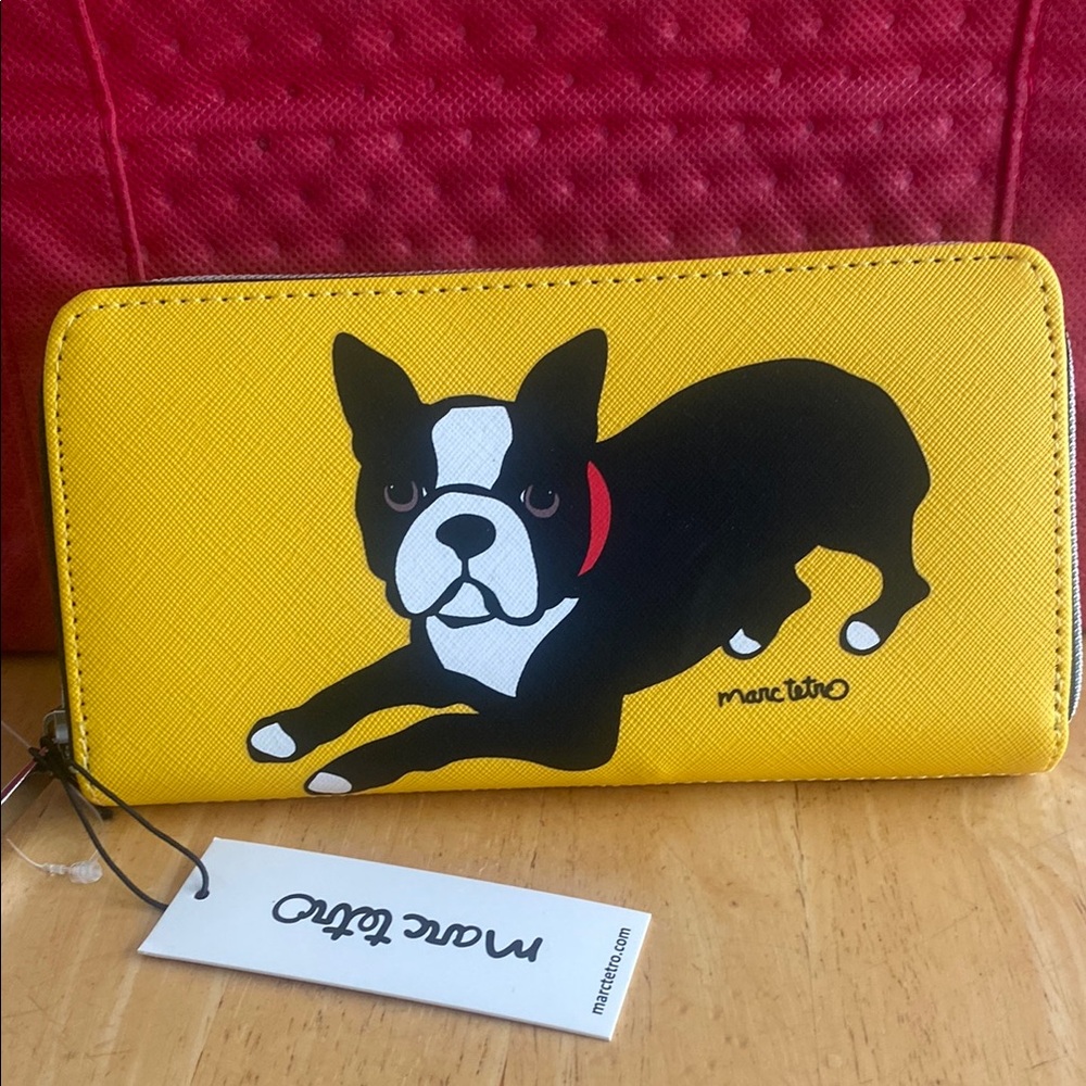 Marc Tetro Yellow Wallet with Dog Design